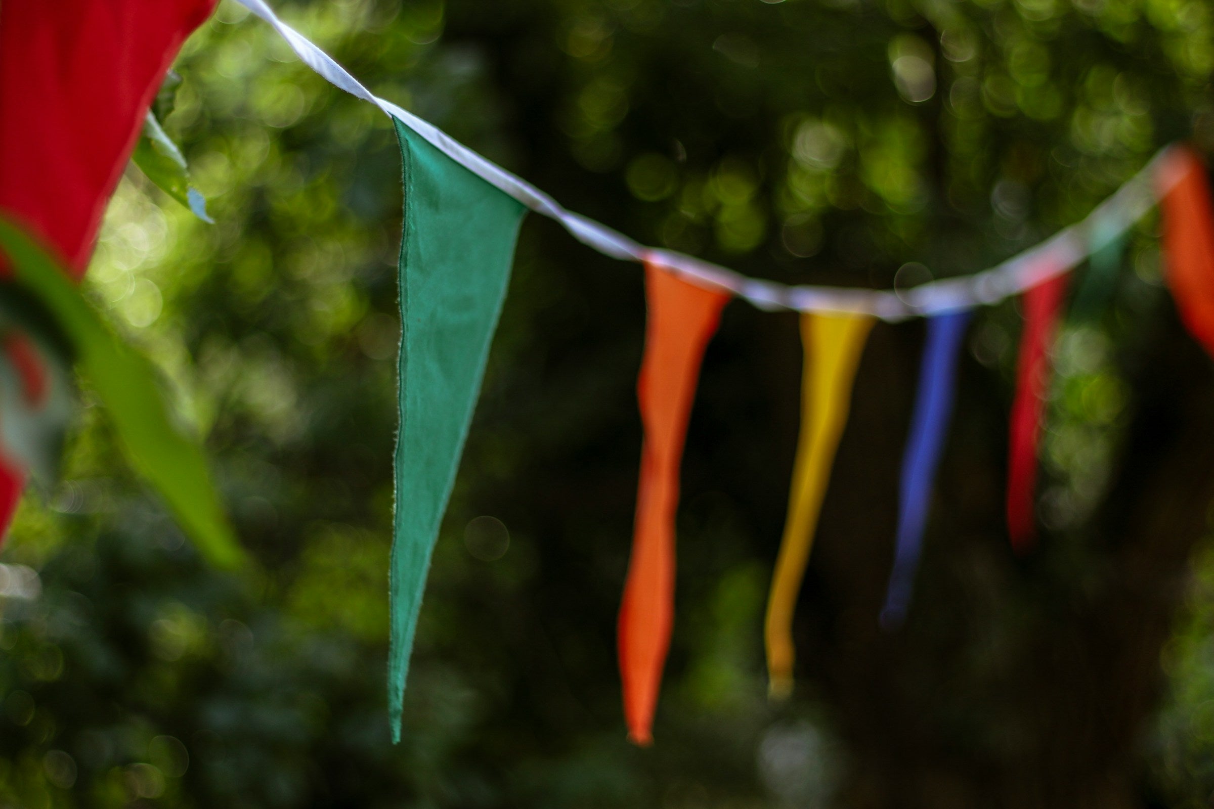 Pennant flag banner and garlands on sale.