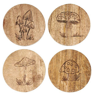 Wooden Mushroom Coasters