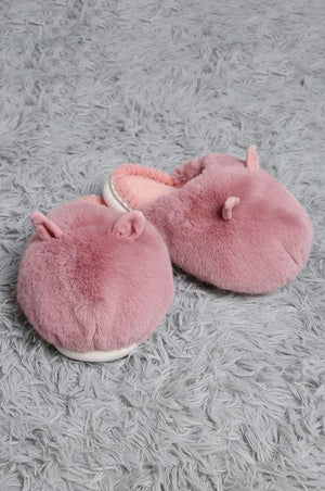 Pink Fuzzy Slippers Large