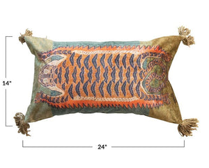 Tibetan Tiger Velvet Pillow