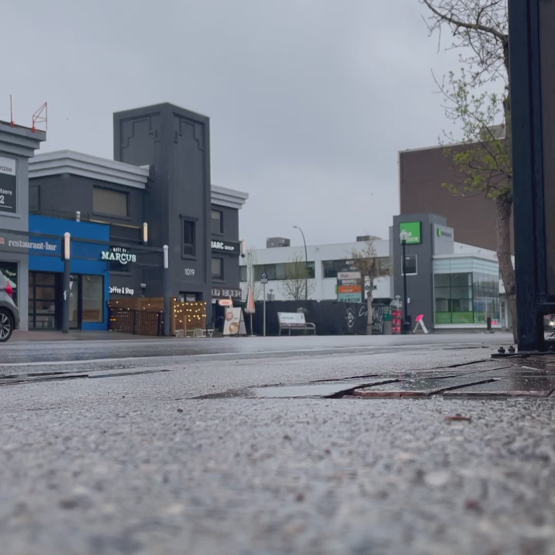 handmade tall mug with mountains in earthy brown glaze. Gorgeous local pottery Calgary