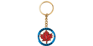 Calgary Maple Leaf Spin Keychain