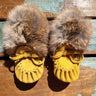 Baby Moccasins Indian Tan Suede With Fur