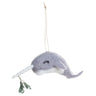 Narwhal with Mistletoe Ornament