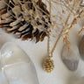 Pinecone Necklace Gold