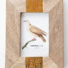 Mango Wood Frame with Hammered Metal Square Inlay