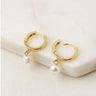 Amari Pearl Gold Hoop Earrings