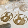 Brass Mountain Silhouette Drop Earrings