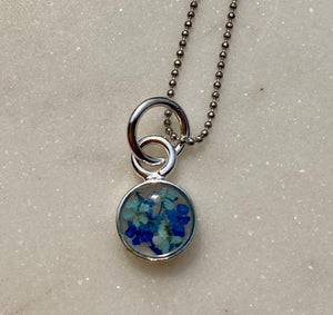 "Ocean" Silver Small Circle Necklace