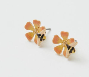 Blooms & Bee Enamel Stud Earrings