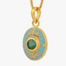 Enameled Emerald Pendant