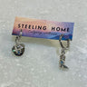Silver Hat & Boots Earrings