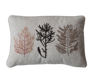 Embroidered Coral Pillow