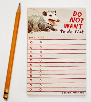Opossum To Do List Notepad