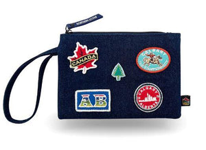 Calgary Patches Zip Jean Pouch