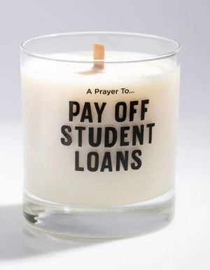 A Prayer to Pay off Student Loans Candle in Glass Jar