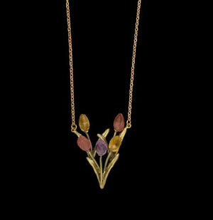 Multicoloured Tulip Pendant Necklace