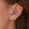 Cowgirl Stud Earrings Set Gold