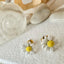 White Daisy Porcelain Stud Earrings