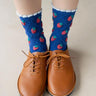 Retro Blue Strawberry Womens Socks