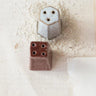 Brown and White Stoneware Salt and Pepper Shakers