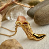 Dolly Cowboy Boot Necklace Gold