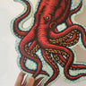 Octopus Print On Wood Cutout Wall Decor