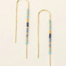 Cobalt Thread Bead Drop Earrings
