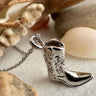 Dolly Silver Cowboy Boot Necklace