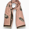Feather Print On Cashmere Blend Reversible Scarf