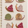 Embroidered Gardenland Snails Notebook