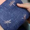 Dragonfly Foil Scarf - Denim Blue