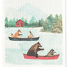 Animals in Canoe Swedish Dish Cloth