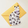 Black and White Sitting Cat Card