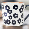 Navy & White Flower Mug