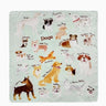 Mint Green Dogs in the Park Square Silk Scarf