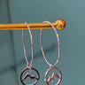 Mountain Hoop Earrings Silver