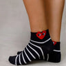 Black Stiped Heart Socks