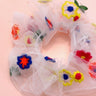 White Flower Hair Schrunchie