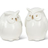 White And Gold Owl Salt and Pepper Shakers
