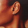 Pink Enamel Flower Stud Earrings