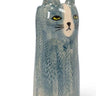 Blue Skinny Cat Head Vase