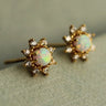 Opal Flower Stud Earrings