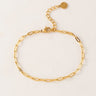 Gold Waterproof Paperclip Bracelet