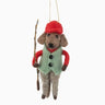 Felt Fishing Dog Ornament