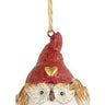 Owl in Red Hat Covering Ears Ornament