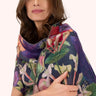 Autumn Posy in Midnight scarf