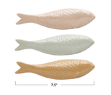 Scultped Stoneware Fish Decor, The scultped fish decor piece is a great addition to any library shelf, coffee table or cabin. 