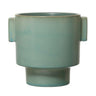 Matte Aqua Stoneware Planter