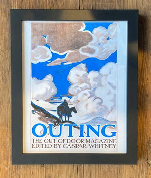 outing magazine framed art print. outing wall decor.